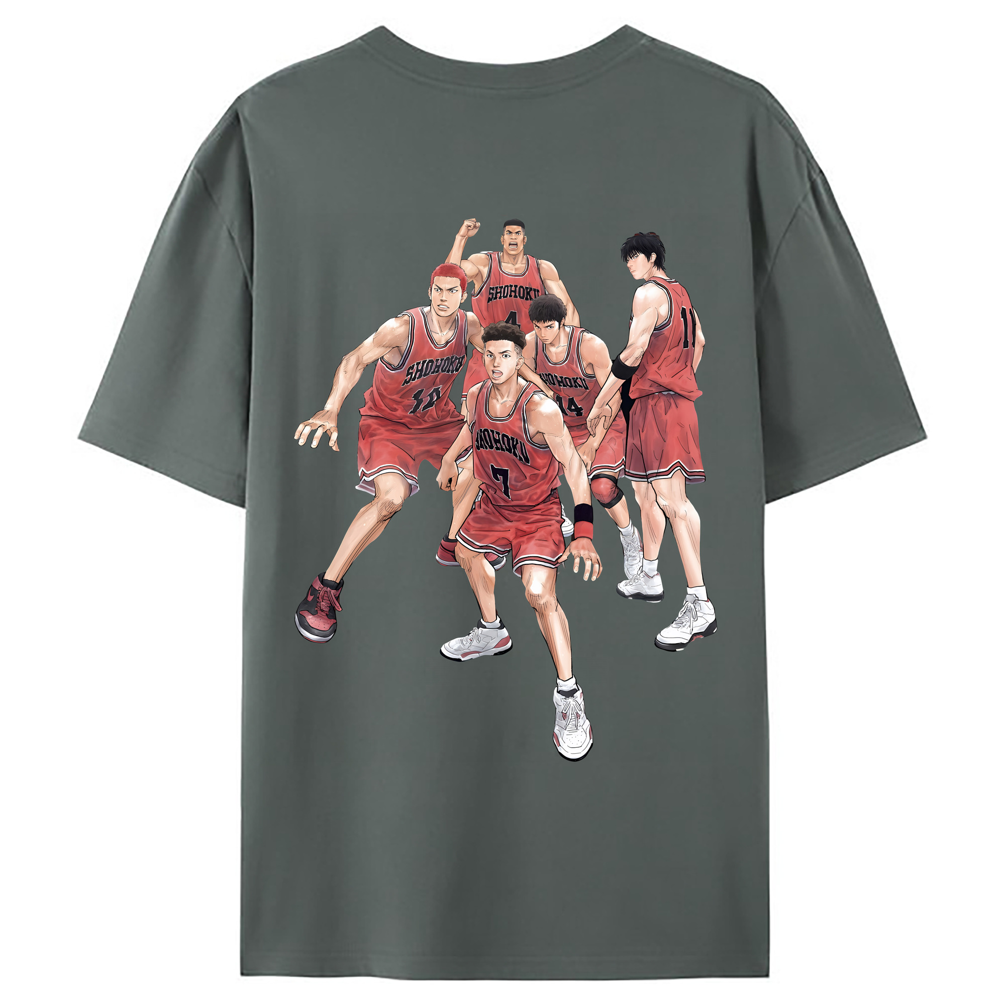 （画像用） SLAM DUNK／スラムダンク 綿100％ メンズ半袖Tシャツ（バックプリント） 通気性